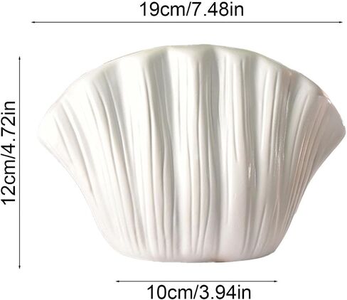 7.5 Inch Mini Shell Vase for Dried Flowers Boho Plastic Coastal Vase Seashell Shaped Decorative Flowers Planter for Beach Wedding Centerpiece Table Decorations Home Bedroom Living Room Decor in Saudi Arabia