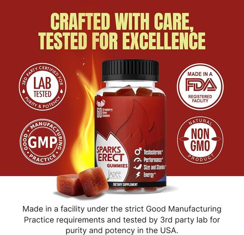 Testosterone Booster Gummies, Male Enhancing Supplement, Add 2 in" Enlargement Gummies for Men, Alpha Male Enhancement Chews Energy, Strength, Stamina, Endurance, Performance, Natural Sparks Erect in Saudi Arabia