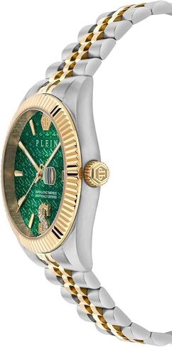 Philipp Plein Date Superlative Collection Luxury Mens Watch Timepieces with a Two Tone Bracelet and Case Featuring a Green Dial in Saudi Arabia