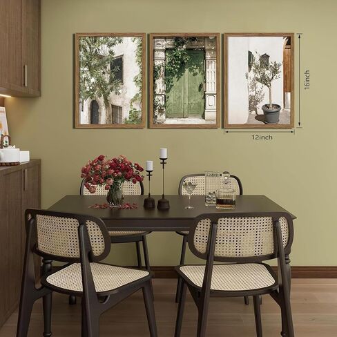 Wood Framed Vintage Italy Wall Art, Olive Green City Landscape Canvas Wall Decor Paintings, Large Modern Minimalist Posters Prints Pictures for Living Room,Bedroom,Office 12x16 Inch in Saudi Arabia