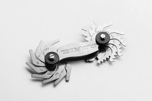 PEC Tools Thread Pitch Gauges 60-Degree Center 4-84 inches, 51 Blade Tips, Clearly Marked Scales, Suitable for Various Applications, Made in USA in Kuwait