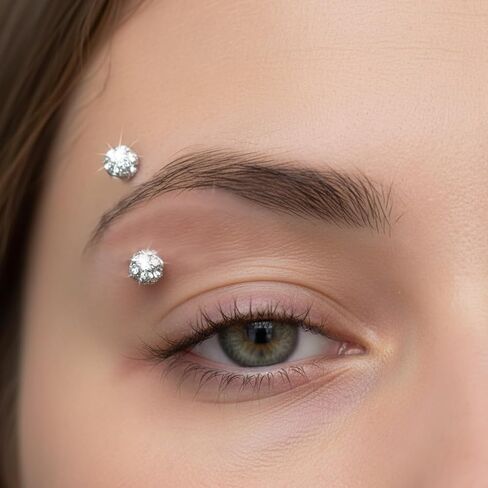 Tucnoeu Internally Threaded Eyebrow Piercing Jewelry, 16G 6mm 8mm 10mm Surgical Steel Silver Eyebrow Rings for Women Men, CZ Tiny Labret Lip Daith Navel Belly Button Helix Tragus Piercing Jewelry in Kuwait