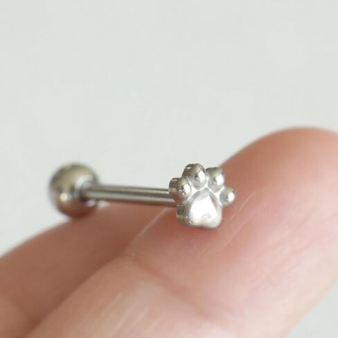 14G Small Claw Tongue Rings for Women and Men, Silver Cat/Dog Claw Surgical Steel Tongue Piercing Jewelry for Tongue Piercings, Silver Tongue Ring, 16mm Bar Length in Saudi Arabia