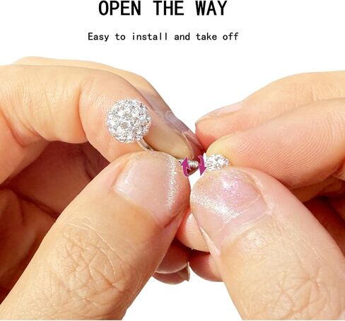 5 Pcs Belly Button Rings Set - 14G Hypoallergenic Surgical Steel CZ Navel Piercing Jewelry, Silver Clicker Belly Rings for Women, Butterfly & Ball Design Belly Rings in Saudi Arabia