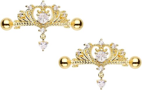 Crystal Tiara Nipple Shields - Pair - Stainless Steel in Kuwait