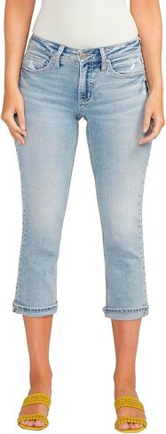 Silver Jeans Co. Womens Britt Low Rise Curvy Fit Capri Jeans in Kuwait