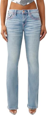 True Religion Women’s Becca Super T Bootcut Jean – Mid Rise Fit, Stretch Denim, Signature Super T Stitching in Saudi Arabia