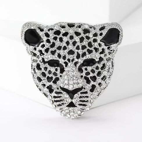 3-Piece Men's Vintage Leopard Head Brooch Set - Distinctive Cheetah Pins, Rhinestone Animal Lapel Pins Perfect for Suits, Casual Jackets, and Hat Accessories in Saudi Arabia
