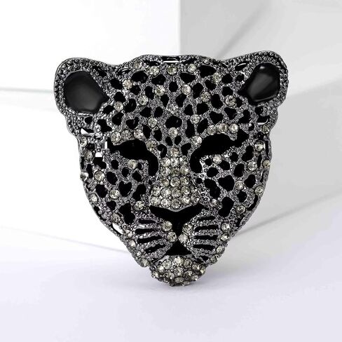 3-Piece Men's Vintage Leopard Head Brooch Set - Distinctive Cheetah Pins, Rhinestone Animal Lapel Pins Perfect for Suits, Casual Jackets, and Hat Accessories in Saudi Arabia