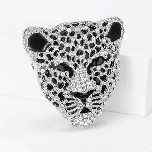 3-Piece Men's Vintage Leopard Head Brooch Set - Distinctive Cheetah Pins, Rhinestone Animal Lapel Pins Perfect for Suits, Casual Jackets, and Hat Accessories in Saudi Arabia