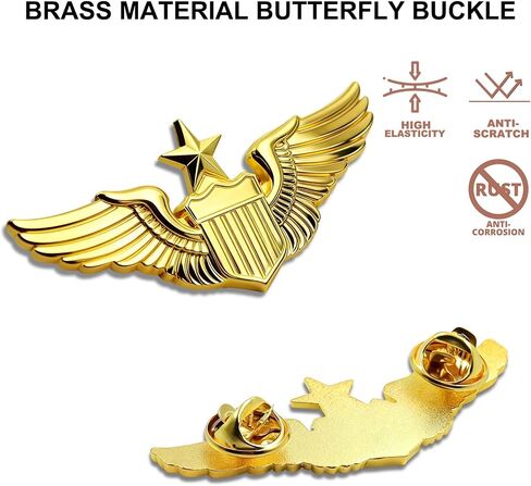 100/Pack Gold Pilot Wings Pins Badge, Flight Attendant Costume Air Force Wing Lapel Pin for Hat Shirt Uniform in Saudi Arabia