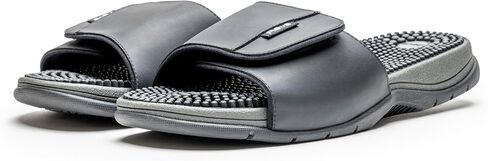 Revs - Men’s Slip-On Reflexology & Acupressure Massage Sandals. Comfort Footwear, Adjustable Strap, Shock Absorbing, Cushion Sole & Orthotic Arch. Wear for Pain Relief. US Orders Ship from US Stock in Kuwait