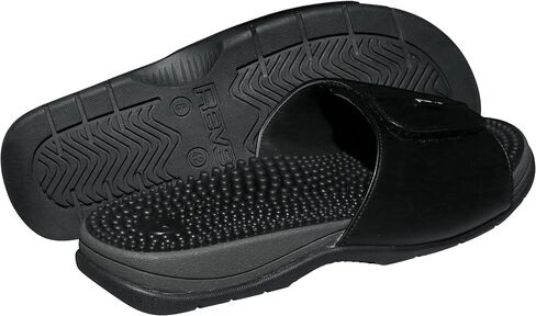 Revs - Men’s Slip-On Reflexology & Acupressure Massage Sandals. Comfort Footwear, Adjustable Strap, Shock Absorbing, Cushion Sole & Orthotic Arch. Wear for Pain Relief. US Orders Ship from US Stock in Kuwait