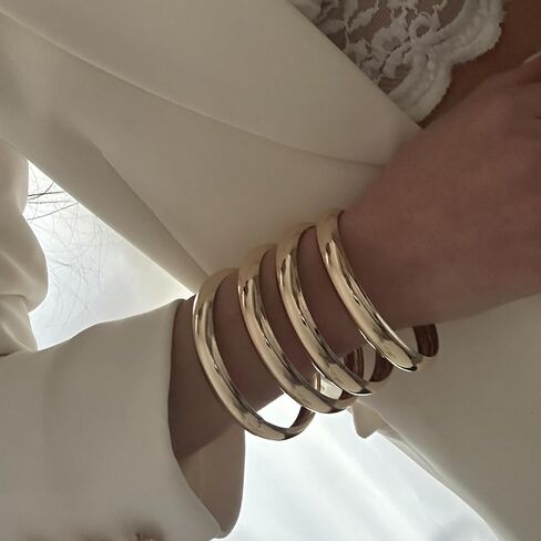 Gold and Silver Bangles Bracelets for Women Chunky Bangles Bracelets for Women Trendy in Kuwait
