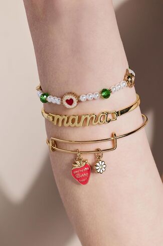 Alex and Ani Tea Party Beaded Stretch Bracelet, Brass Shiny Gold in Kuwait