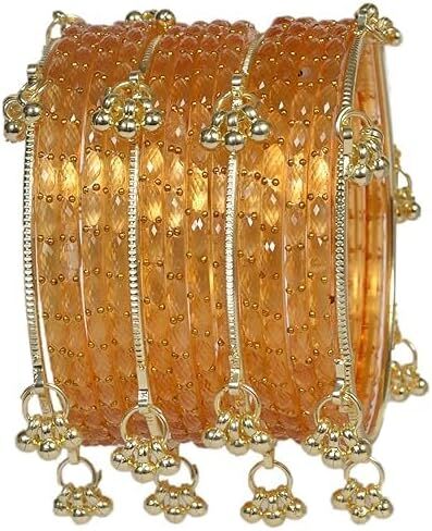 Kashmiri Ghungroo glass Bangles set Viral Raindrop Multi Set for Women and Girls Set of 16 Pcs Dark Green in Kuwait