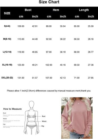 Womens Casual Long Sleeve Sweatshirt Crew Neck Cute Pullover Relaxed Fit Tops in Kuwait