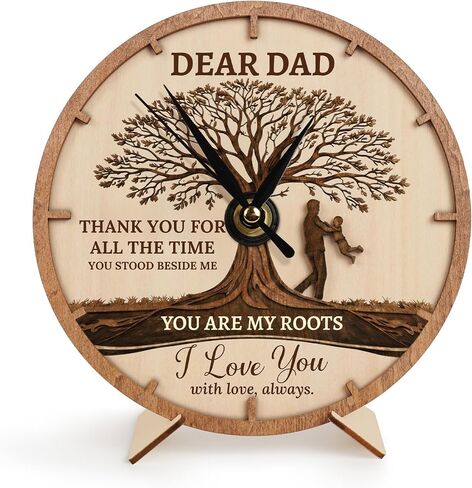 HYPERI Fathers Day Dad Gifts from Daughter, Son, Unique Dad Clock for Dad Who Wants Nothing, Happy Birthday Presents for Elderly Papa, Grandpa, Sentimental Gift Idea in Saudi Arabia