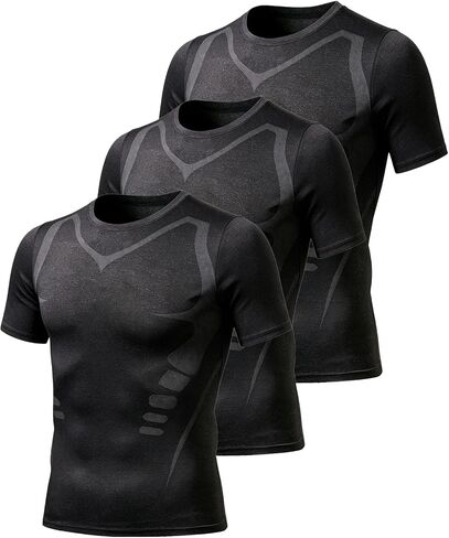 Mens Workout Shirts Short Sleeve Black T Shirts, Athletic Running Gym Shirts for Men, Mens Moisture Wicking Tee Tops in Saudi Arabia