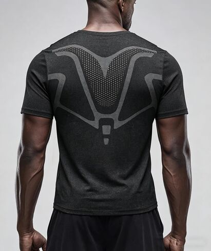 Mens Workout Shirts Short Sleeve Black T Shirts, Athletic Running Gym Shirts for Men, Mens Moisture Wicking Tee Tops in Saudi Arabia