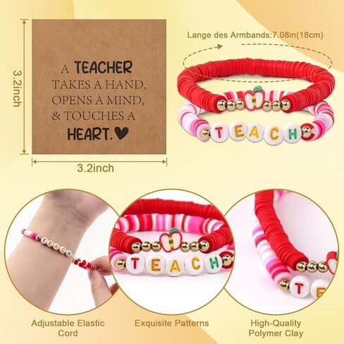 24Pcs Teacher Appreciation Gifts In Bulk, 6 Pack Gift Set With Keychains, Bracelets, Greeting Card, Teacher Appreciation Gifts, Best End Of Year Teachers Gift For Women, Creative Thank You Teachers Supplies in Kuwait