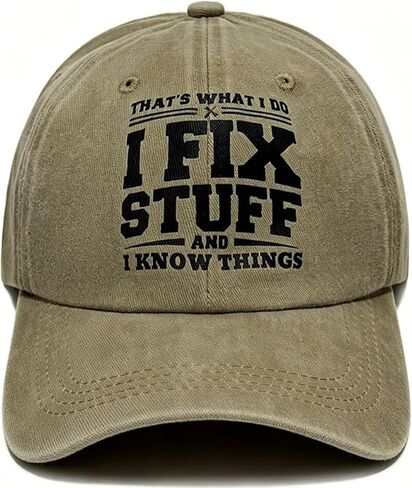 I Fix Stuff I Know Things Dad Hat Funny Hats for Mens Father's Day Birthday Gifts for Him Dad Husband Grandpa Stepdad DIYLovers Khaki in Saudi Arabia