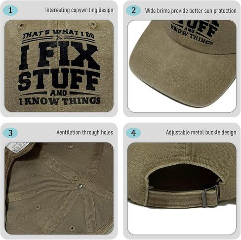 I Fix Stuff I Know Things Dad Hat Funny Hats for Mens Father's Day Birthday Gifts for Him Dad Husband Grandpa Stepdad DIYLovers Khaki in Saudi Arabia