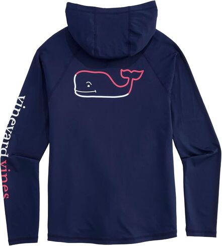 vineyard vines Men's Burgee Whale Long-sleeve Harbor Hoodie Tee in Saudi Arabia