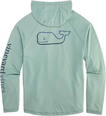 vineyard vines Men's Burgee Whale Long-sleeve Harbor Hoodie Tee in Kuwait