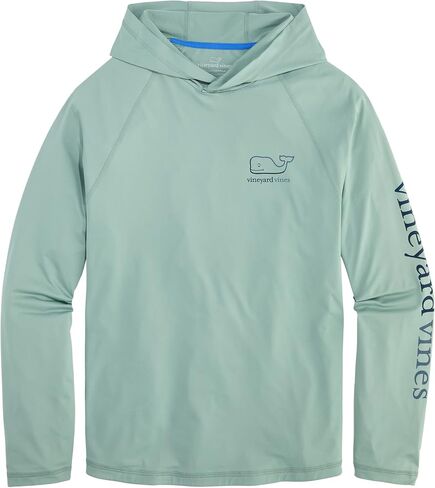 vineyard vines Men's Burgee Whale Long-sleeve Harbor Hoodie Tee in Kuwait