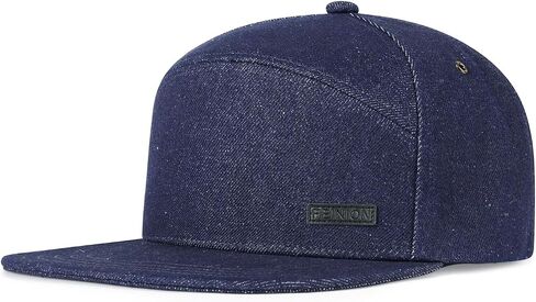 FEINION Retro Denim-Style Flat Brim Baseball Cap Streetwear Snapback Hat for Man Woman in Saudi Arabia
