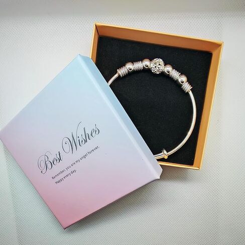 925 Sterling Silver Adjustable Bracelet for Women, Hollow Lantern Bead Design, Sliding Clasp Bangle, Elegant Jewelry Gift for Valentine’s Day, Birthday, Anniversary in Saudi Arabia