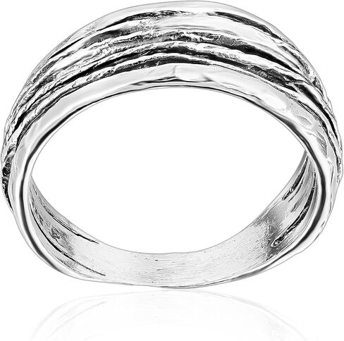 JEAN RACHEL JEWELRY 925 Sterling Silver Textured Wire Wrap Ring - Minimalist Multi-Strand Everyday Ring in Saudi Arabia