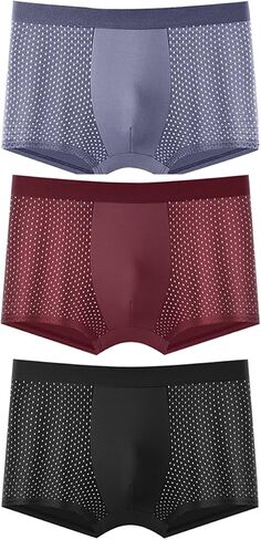 Summer Boxer Briefs Men Mesh Underwear Stretch Boxers Cool Breathable Clothing 3D Pouch Soft Underware 3 Pack in Saudi Arabia