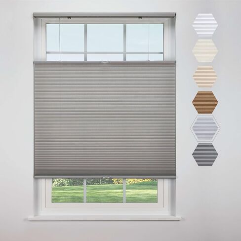 Linen Avenue Cordless Cellular Top Down Bottom Up Light Filtering Shade 19 W x 66 H, Platinum (Arrives 1/4" Narrower) in Saudi Arabia