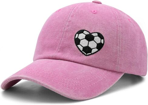Waldeal Soccer Hat for Women Men, Gifts for Soccers Lovers, Adjustable Embroidered Heart Soccer Baseball Cap in Kuwait