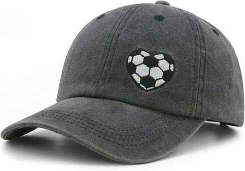 Waldeal Soccer Hat for Women Men, Gifts for Soccers Lovers, Adjustable Embroidered Heart Soccer Baseball Cap in Kuwait