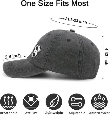 Waldeal Soccer Hat for Women Men, Gifts for Soccers Lovers, Adjustable Embroidered Heart Soccer Baseball Cap in Kuwait