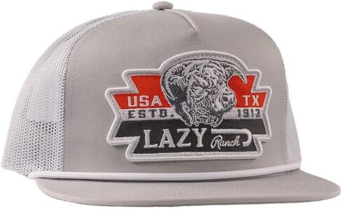 Lazy J Ranch Silver Grey & White El Rancho Classic Rope Trucker Hat - Adjustable Unisex Country Hats, Vintage Trucker Hat, Rope Hat in Saudi Arabia
