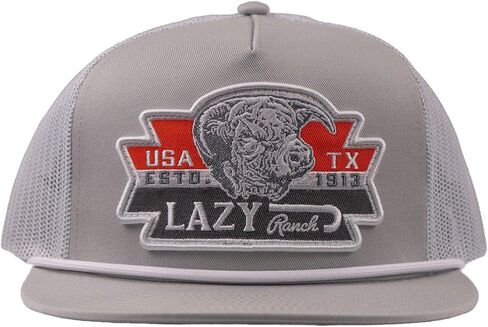 Lazy J Ranch Silver Grey & White El Rancho Classic Rope Trucker Hat - Adjustable Unisex Country Hats, Vintage Trucker Hat, Rope Hat in Saudi Arabia