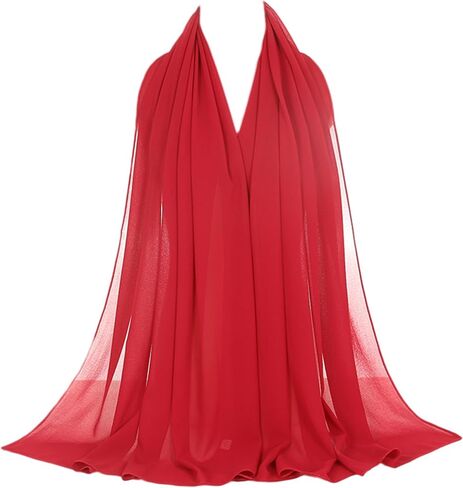 Large Lightweight Chiffon Scarves Women Breathable Soft Head Scarf Fashion Beach Sun-proof Shawls Wrap for Wedding in Saudi Arabia