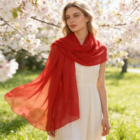 Large Lightweight Chiffon Scarves Women Breathable Soft Head Scarf Fashion Beach Sun-proof Shawls Wrap for Wedding in Saudi Arabia