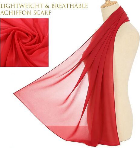 Large Lightweight Chiffon Scarves Women Breathable Soft Head Scarf Fashion Beach Sun-proof Shawls Wrap for Wedding in Saudi Arabia