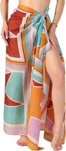 100% Cotton Sarong Cover Up for Women Indian Block Print Beach Wrap Skirt Long Boho Swimsuit Bikini Pareo (73" x 43") in Kuwait