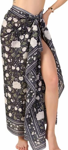 100% Cotton Sarong Cover Up for Women Indian Block Print Beach Wrap Skirt Long Boho Swimsuit Bikini Pareo (73" x 43") in Kuwait