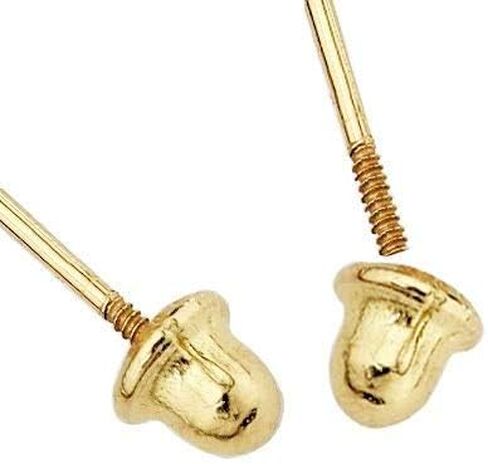 Wellingsale 14K Yellow Gold Polished Cross Stud Earrings With Screw Back in Kuwait