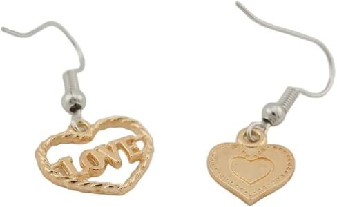 Sancticraft Gold Heart Dangle Earrings, Romantic Love Charm in Kuwait