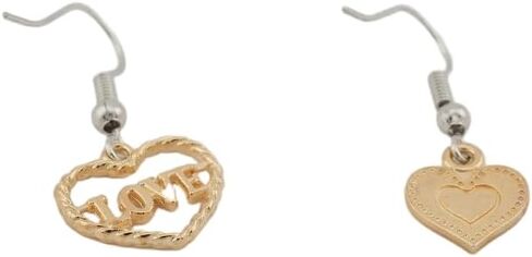 Sancticraft Gold Heart Dangle Earrings, Romantic Love Charm in Kuwait