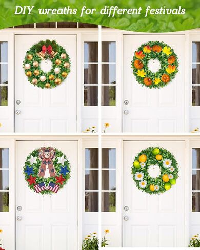 Vlorart 24 Inch Large Greenery Wreath for Front Door, Artificial Green Leaves Spring Summer Door Wreaths, Boxwood Wreath for Indoor Outdoor Farmhouse Home Wall Window Wedding Decor All Season Wreaths in Saudi Arabia
