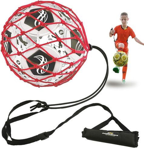 PODIUMAX HANDEL SOLO SOCCER KICK Trainer مع تصميم صافي مغلق كرة جديد ، كرة كرة القدم Bungee Training Training Net (Fits Ball Size 3 ، 4 ، 5) in Kuwait